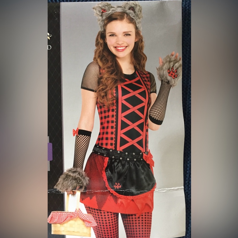 Dark Gothic Wolf Kids Riding Hood Costume